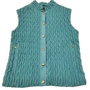 Marker Thinsulate Insulated Vest Quilted Winter Turquoise Blue Silver Womens 8